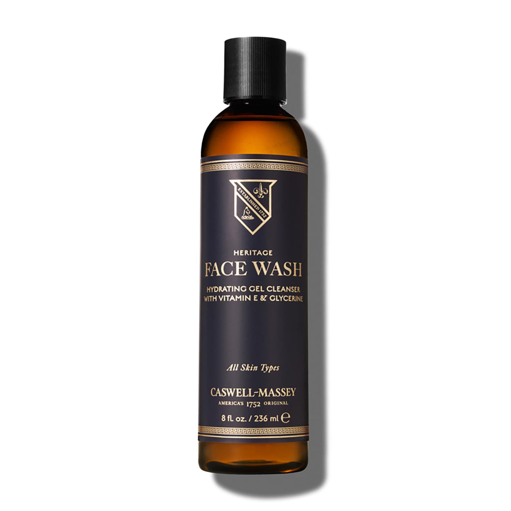 Caswell-Massey Heritage Face Wash Gel for Men — Vitamin E & Orange Oil Cleanser, 8 oz, Made in USA
