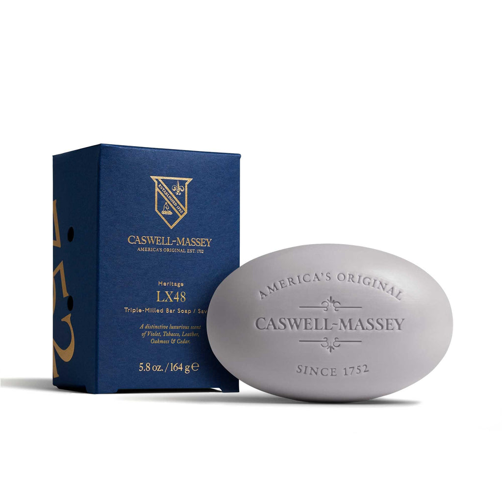 Caswell-Massey LX48 Natural Bar Soap for Men – Triple-Milled, Moisturizing, Made in USA (5.8 oz)