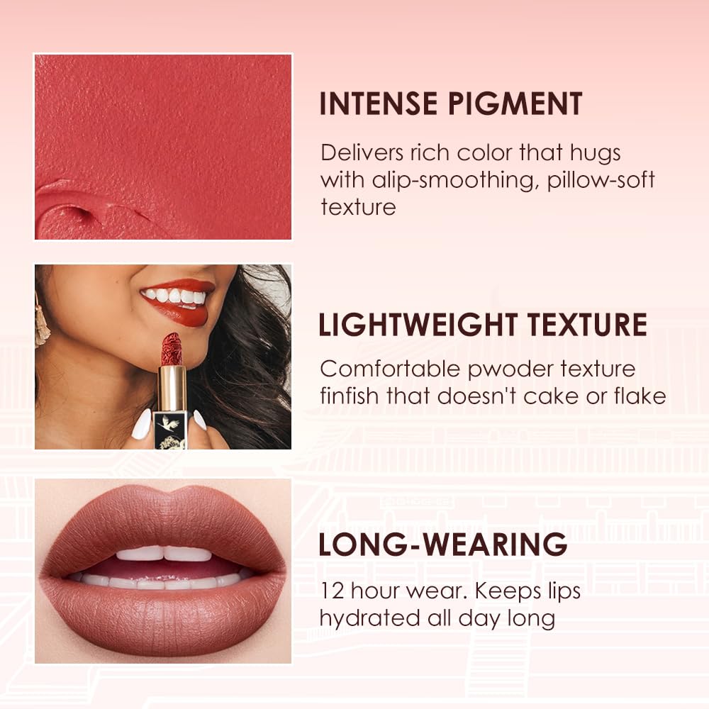Catkin Moist Lipstick – Hydrating High-Impact Color, Vitamin E & Avocado Oil, Matte Finish (2pcs Set 01)