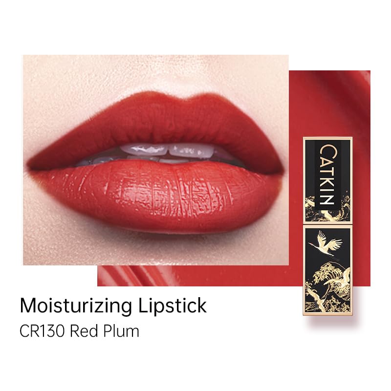 Catkin Moist Lipstick – Hydrating High-Impact Color, Vitamin E & Avocado Oil, Matte Finish (2pcs Set 01)