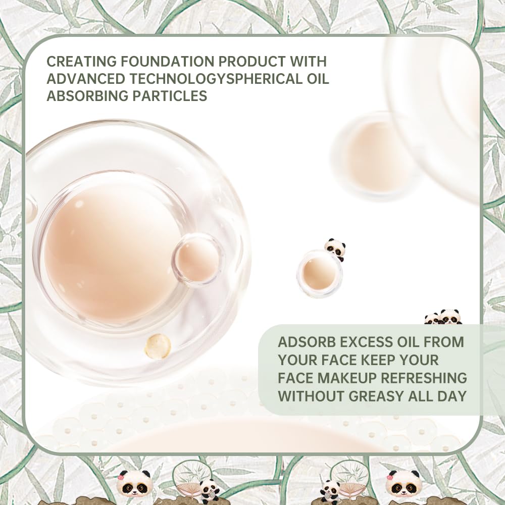 CATKIN Panda Land Full Coverage Cushion Foundation | Hydrating Poreless Finish for Sensitive Skin (W11 Light)