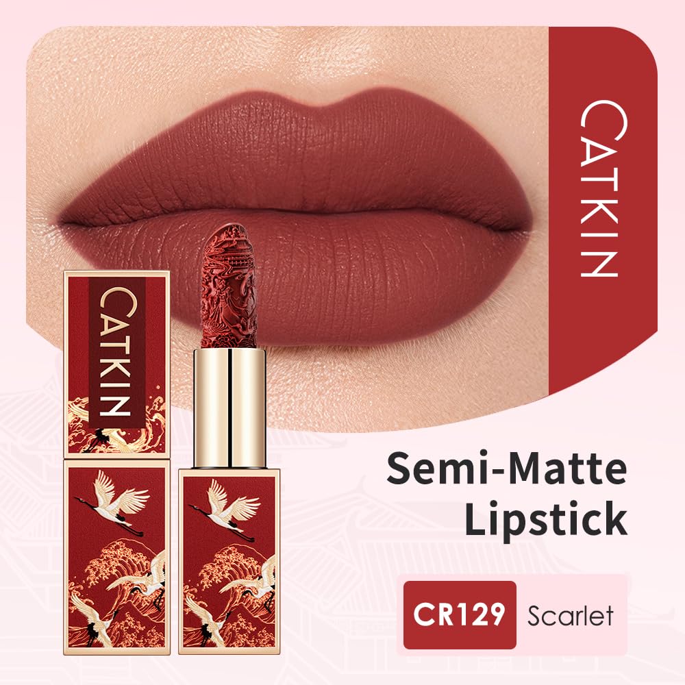Catkin Semi-Matte Lipstick – Hydrating Color with Vitamin E & Avocado Oil