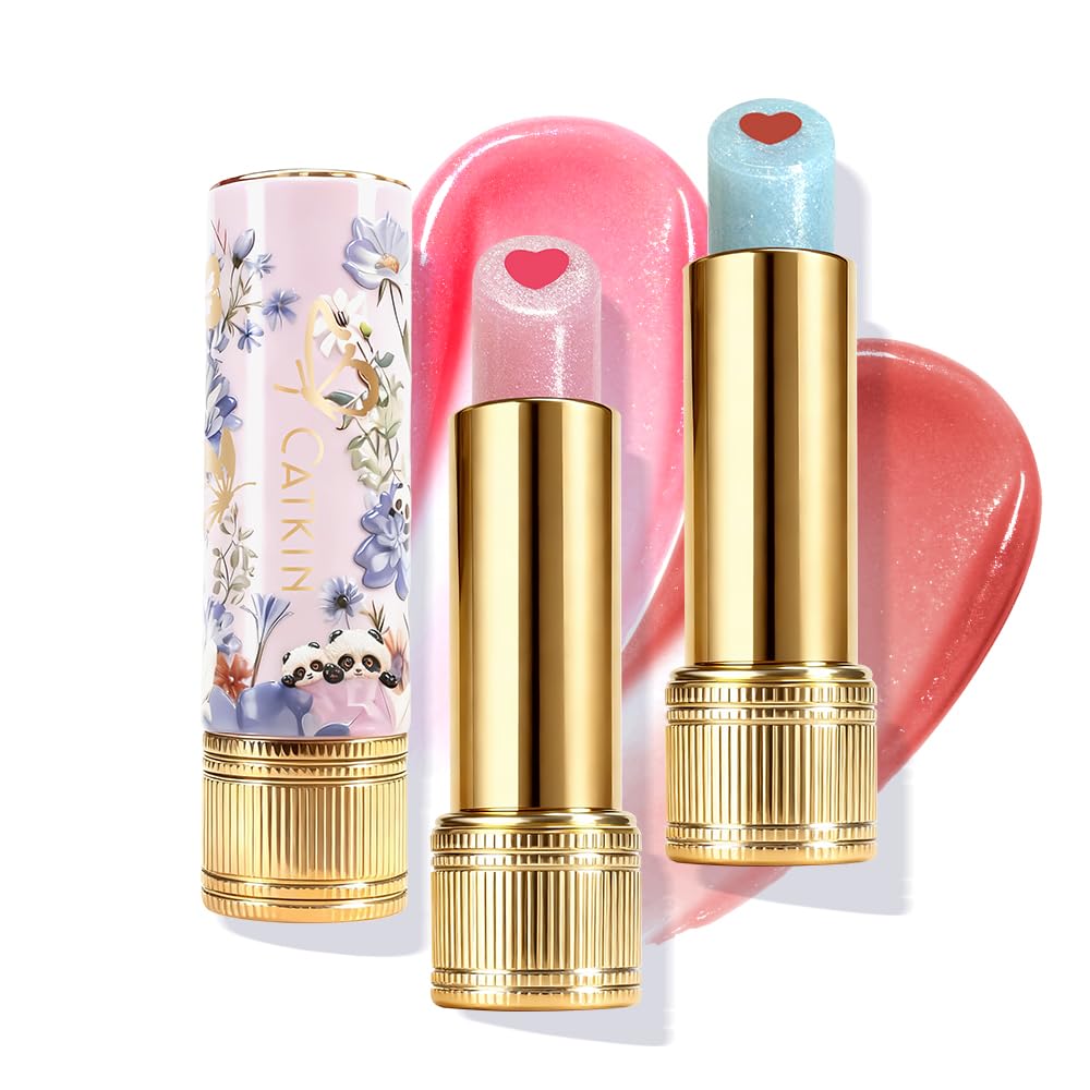 Catkin Tinted Lip Balm with Colorful Serum Core – 2-in-1 Lip Care Gloss (Citrus Tea) 2-pack