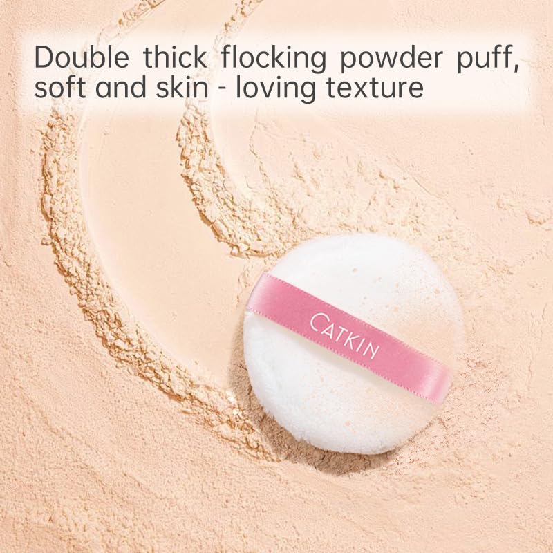 CATKIN Loose Setting Powder – Translucent Matte Finishing Powder, 3-Color Tone Balancing, Oil Control, Velour Puff (0.42oz, C04 Matte for Dry Skin)