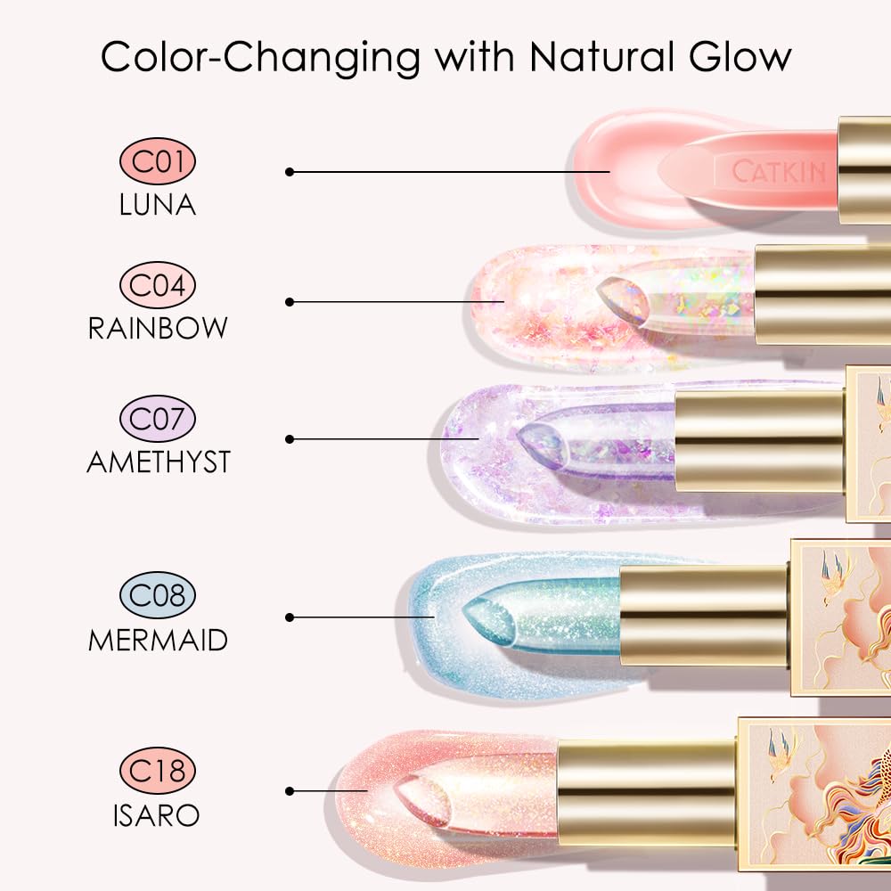 CATKIN Lip Balm Tint - Color-Changing Hydrating Lip Care with Vitamin E (Amethyst)
