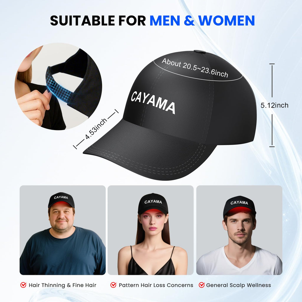 CAYAMA Red Light Hair Growth Cap – Cordless & Adjustable At-Home Therapy