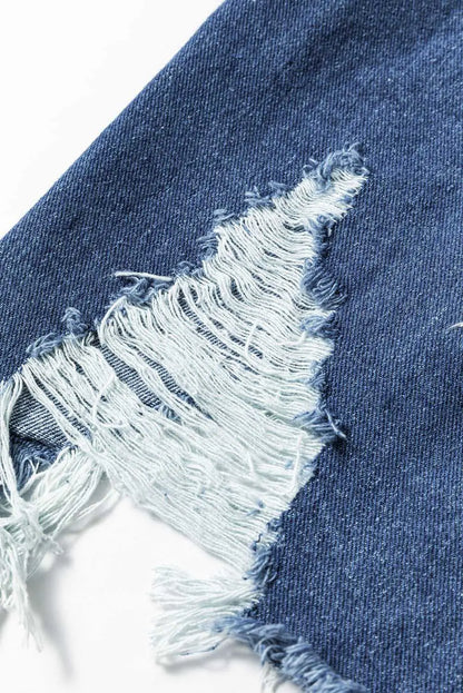 Light Wash Frayed Denim Duster Women UK