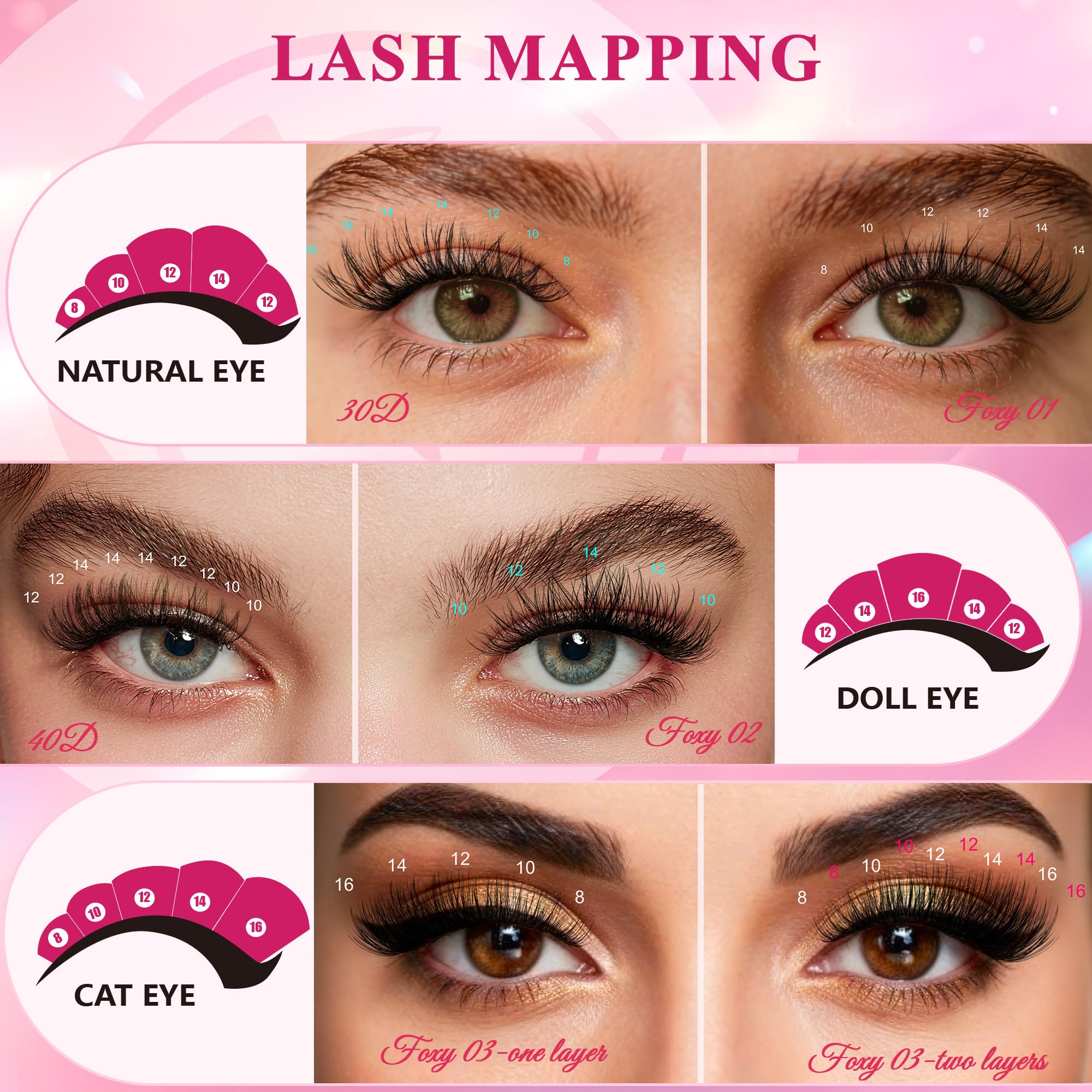 CCODDY Lash Clusters Kit 536PCS – Wispy Natural D-Curl Lashes for DIY At-Home Extensions