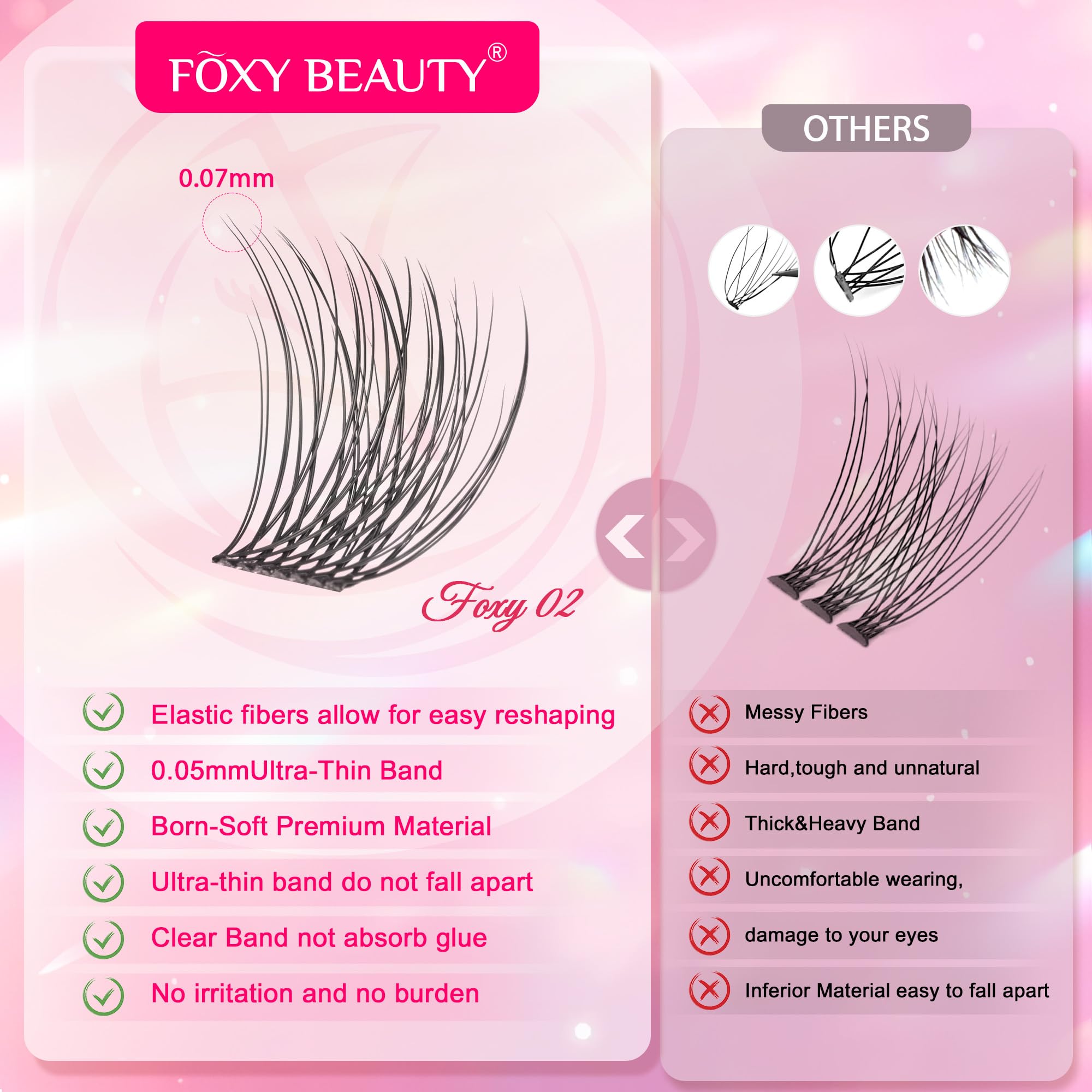 CCODDY Lash Clusters Kit 536PCS – Wispy Natural D-Curl Lashes for DIY At-Home Extensions