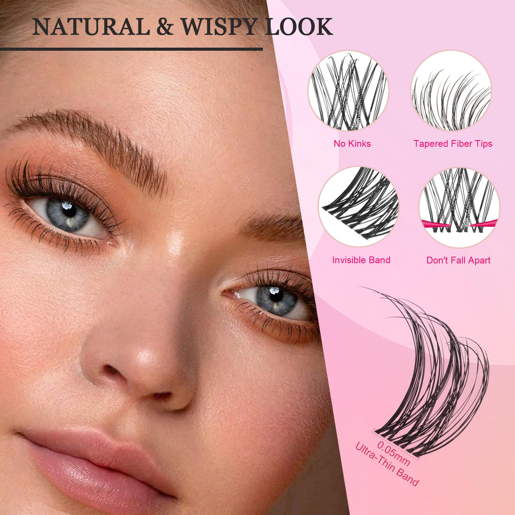 CCODDY Nova Lash Clusters Kit 360 Pcs – Natural Look, 8-16mm DIY Lash Extensions