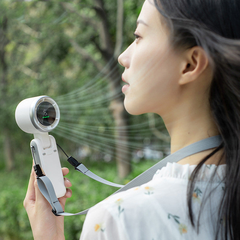 Hanging Neck Outdoor 180 Degree Folding Desktop Mini Fan Hand-held Folding High-speed Powerful Turbo Fan