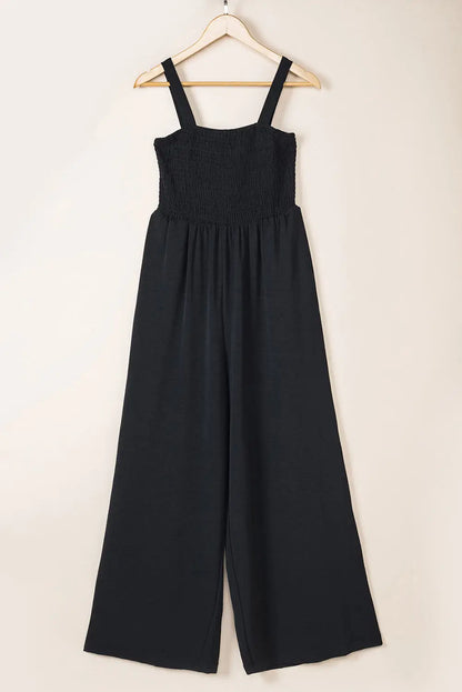 Smocked Square Neck Wide Leg Jumpsuit Women UK