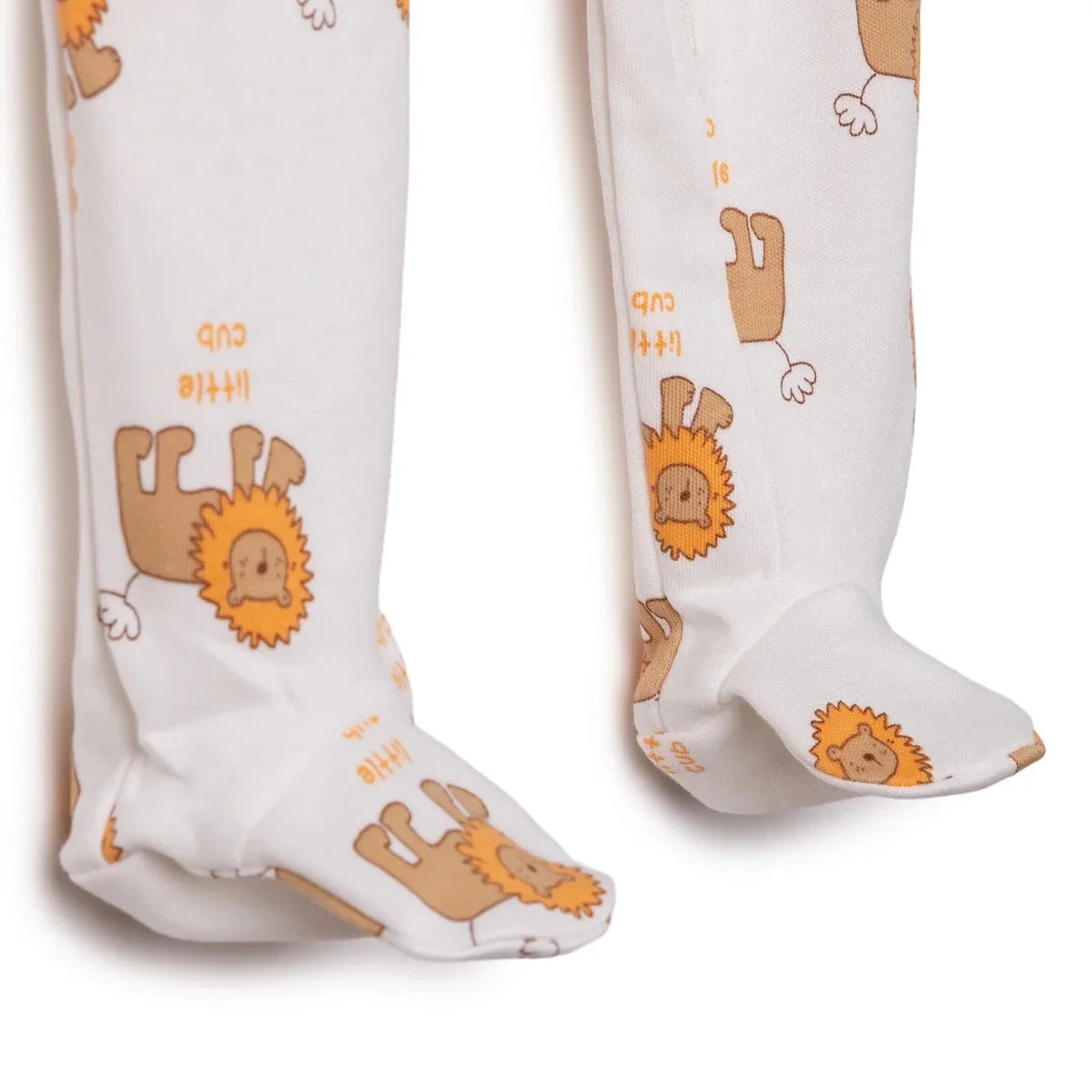 HelloBaby Lion Print Crew Neck Long Sleeve Baby Sleepsuit with Feet (Newborn to 6-9 Months)