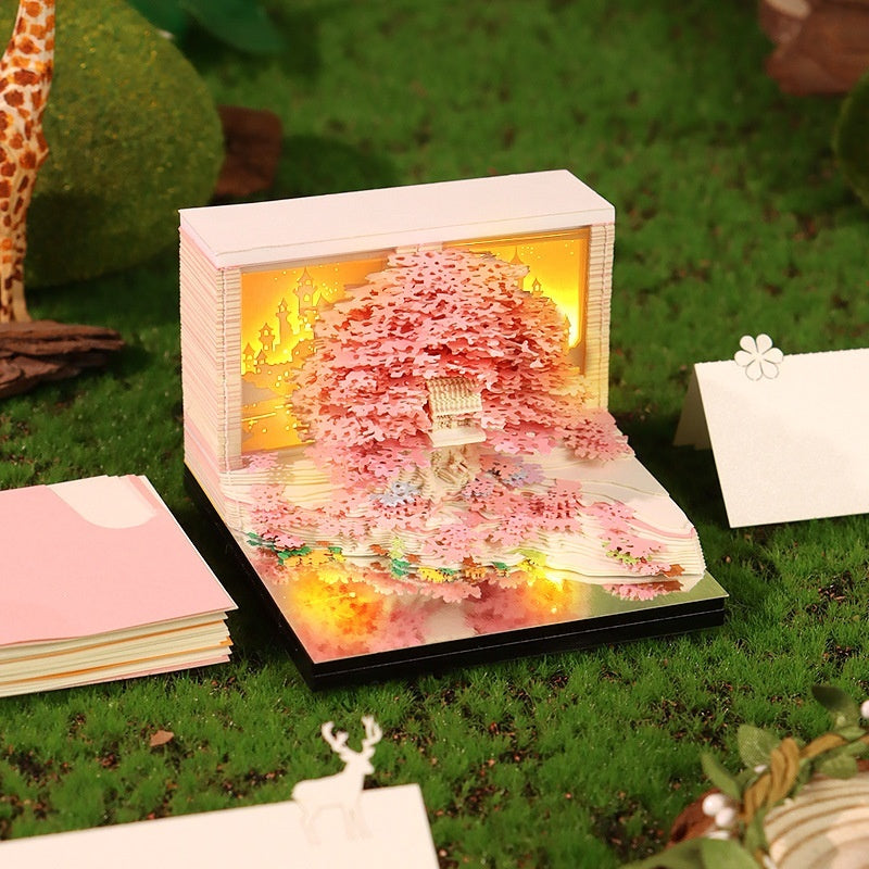 2026 Paper Carving Calendar Desktop Ornament 3D Notebook