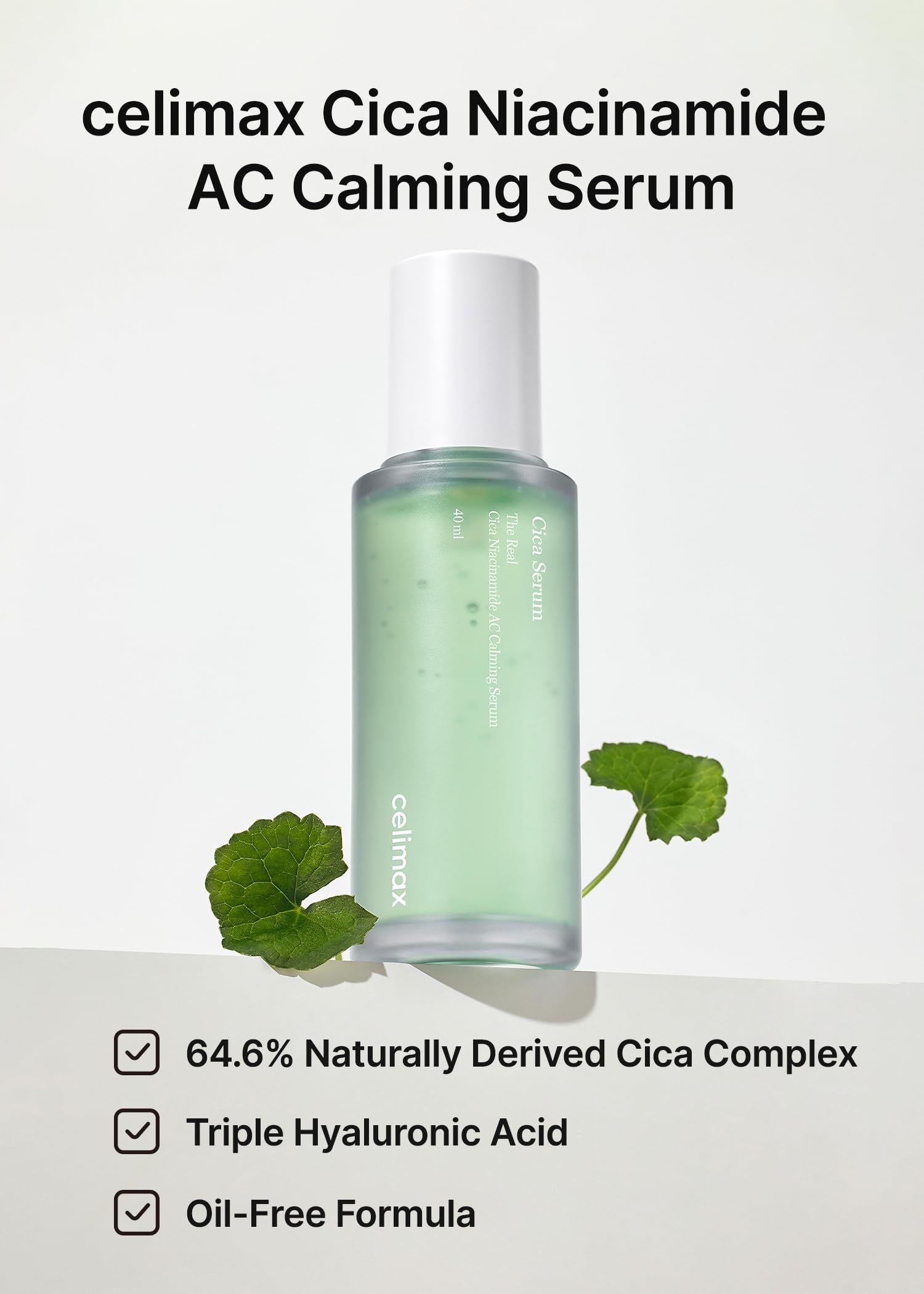 celimax The Real Cica Niacinamide AC Calming Serum 40ml | Hyaluronic Acid for Sensitive Skin