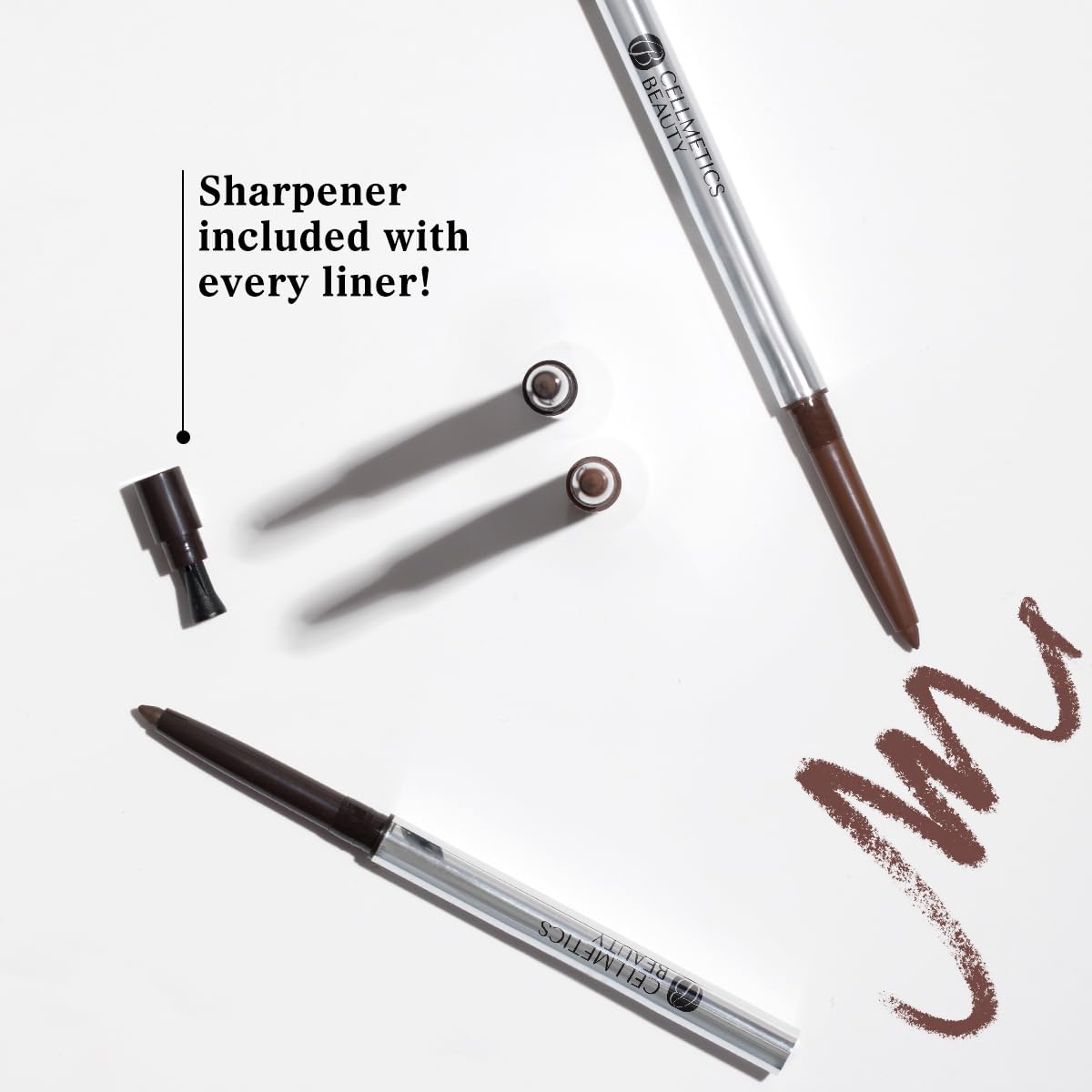 CELLMETICS Long-Wear Cream Eyeliner for Mature Women – Warm Brown (1) – Water-Resistant, Retractable, Smudge-Proof Pencil