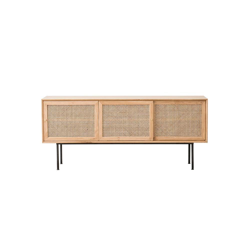Cement Sideboard / TV Stand, Light Oak