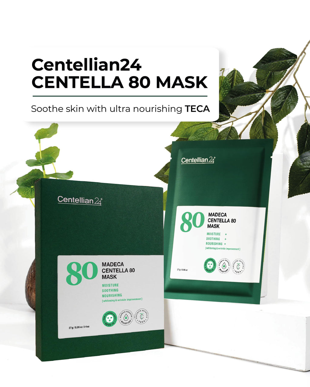 CENTELLIAN 24 Madeca Mask (4pcs) – Ultra Hydrating & Soothing Sheet Mask for Dry, Sensitive Skin | Centellian 24 by Dongkook