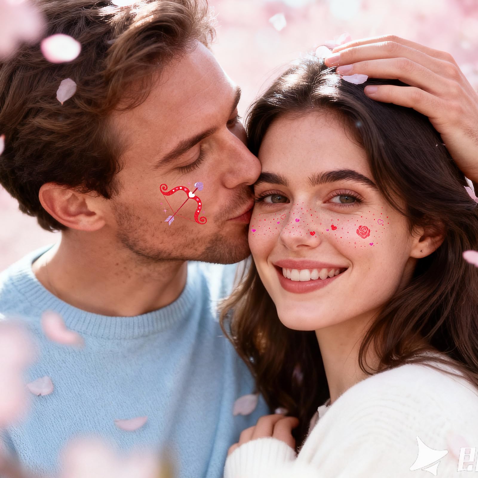 Cerlaza Valentines Day Tattoos & Glitter Freckles — 40 Sheets for Party Fun