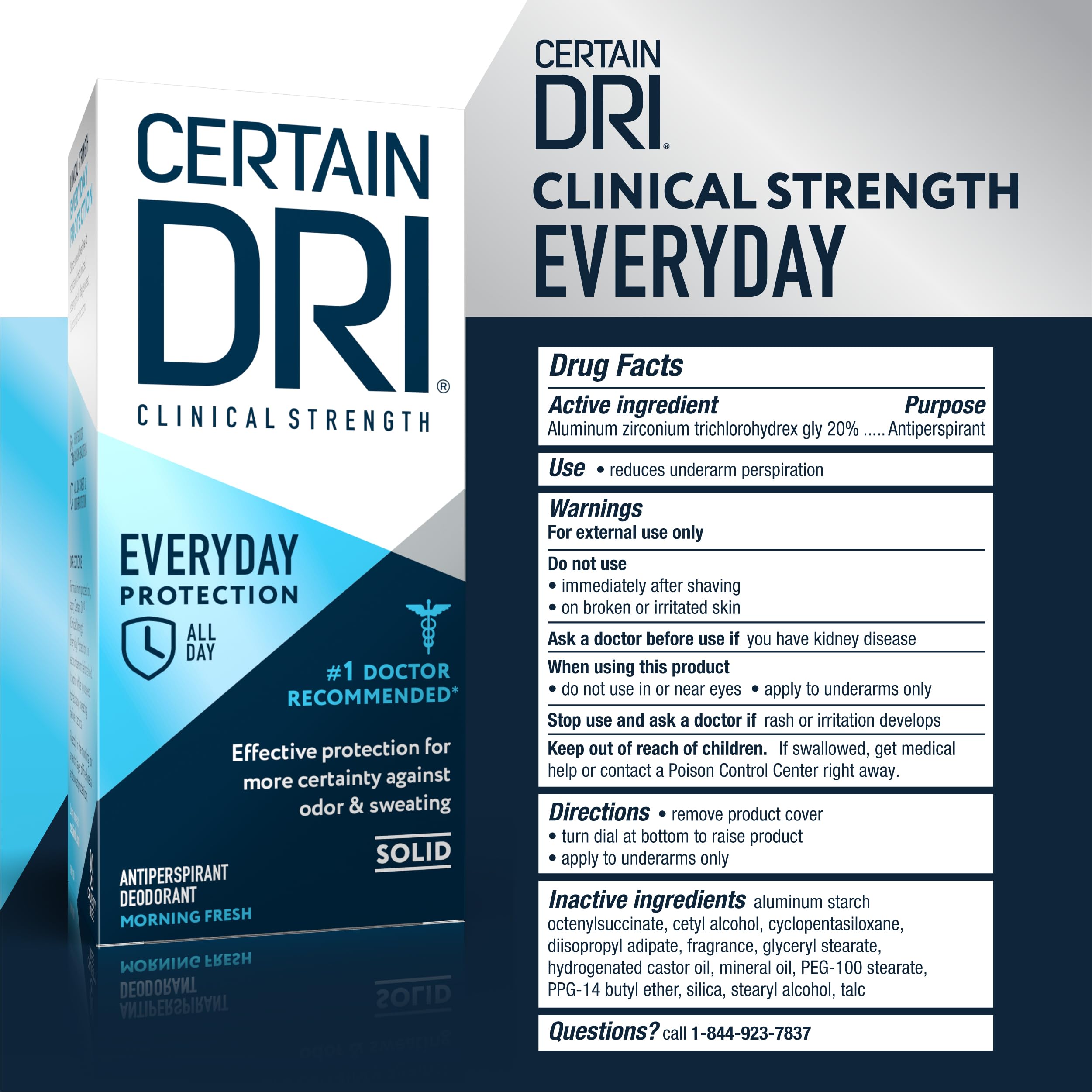 Certain Dri Everyday Strength Clinical Antiperspirant – 72-Hour Sweat Protection (3-Pack)