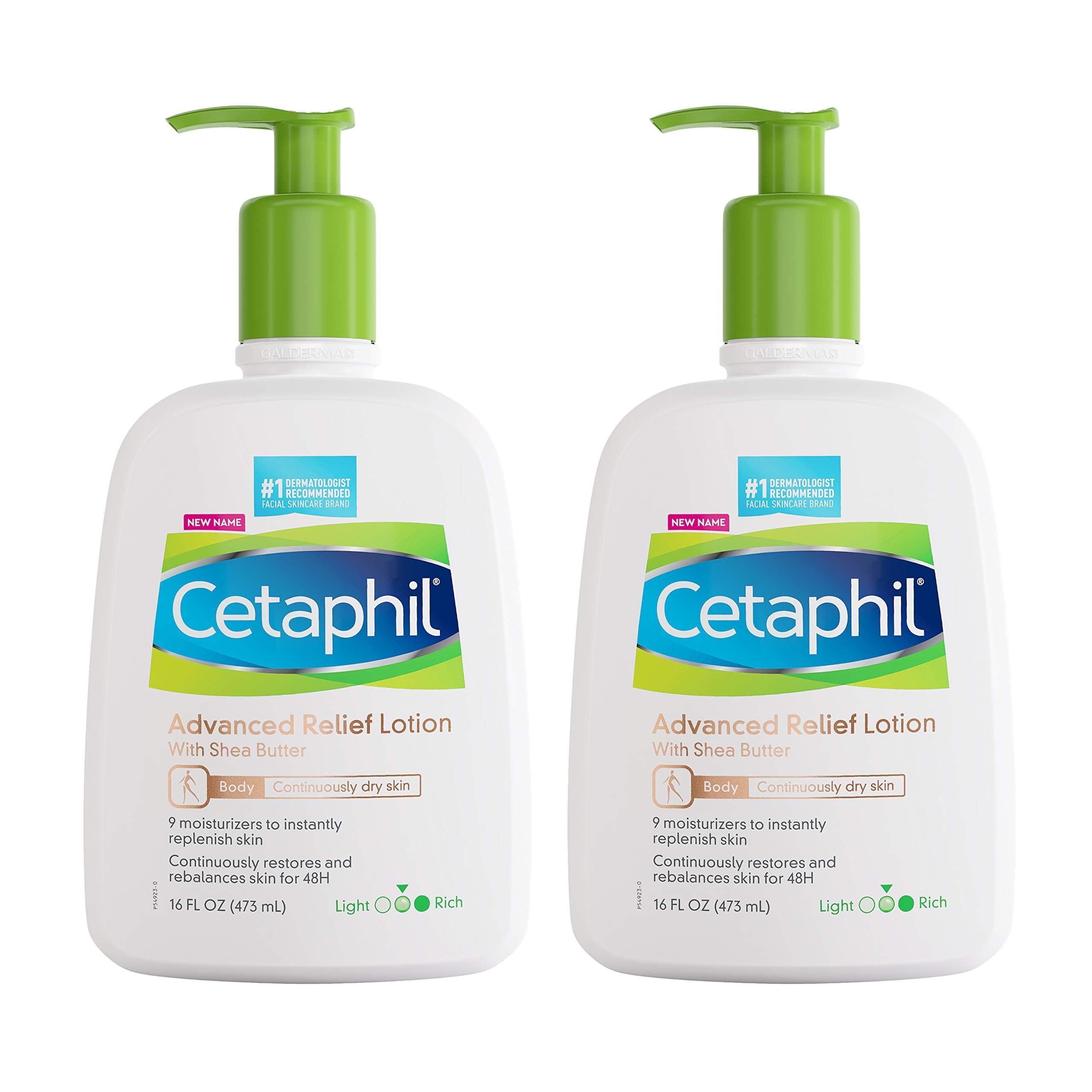 Cetaphil Advanced Relief Lotion with Shea Butter – 2 Pack, 16 oz each | Fragrance Free, 48-Hr Hydration, Restores Skin Barrier