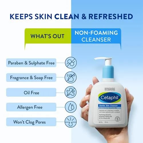 Cetaphil Gentle Skin Cleanser – 1L (32oz) Bottle for Daily Gentle Cleansing