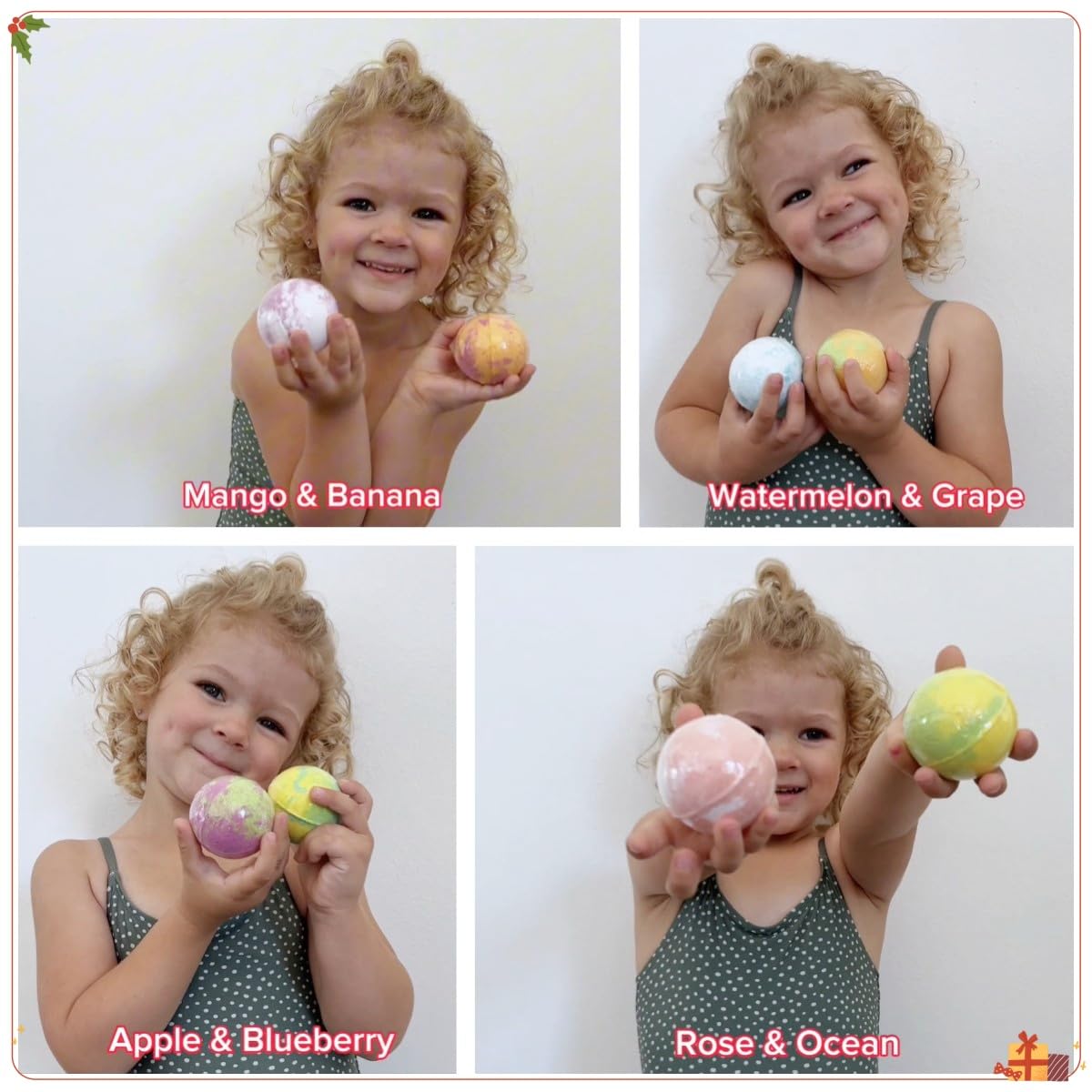 cf natural daily Advent Calendar 2025: 24 Kids Bath Bombs with Christmas Jewelry Surprises
