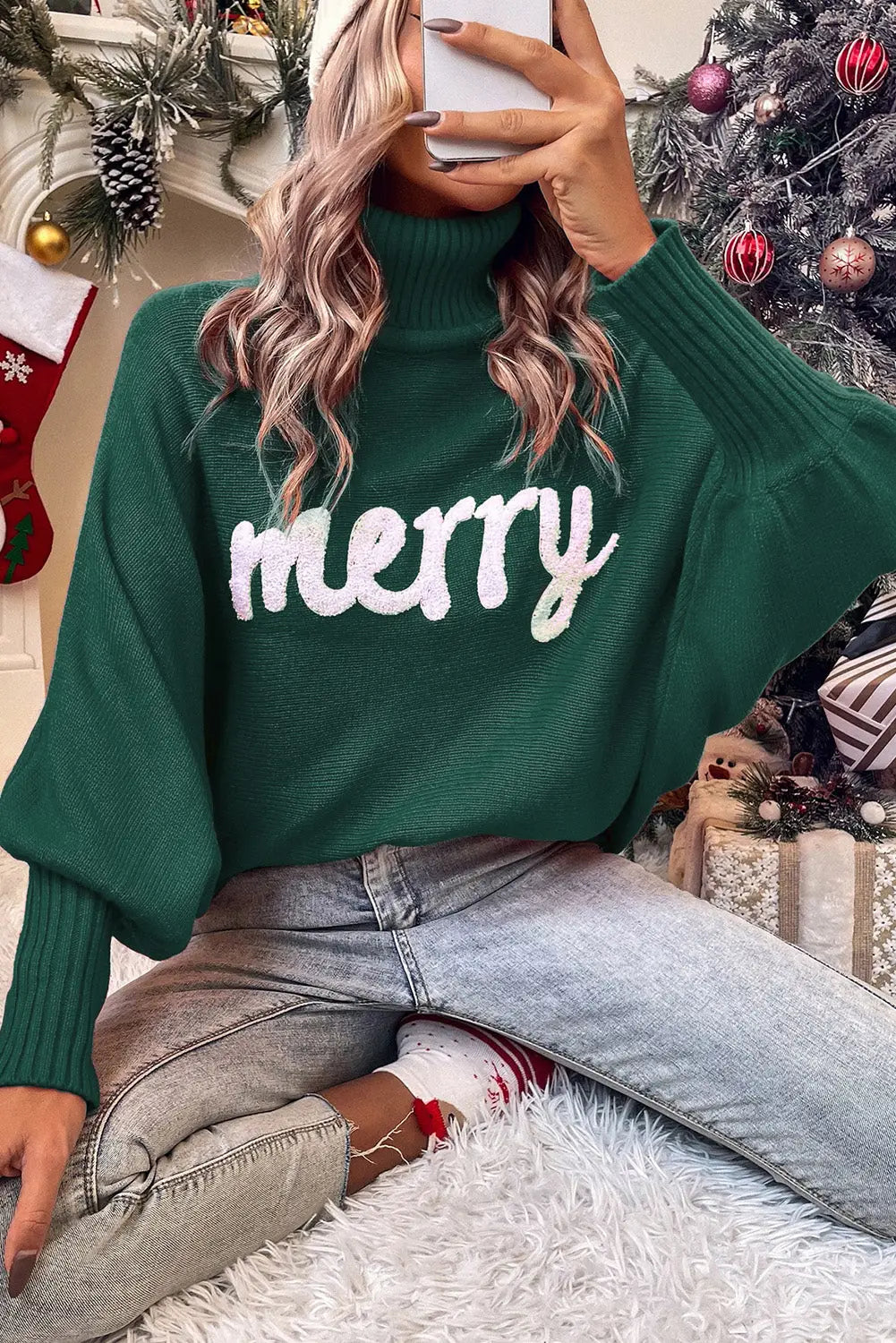 Fiery Red High Neck Sweater for a Stylish Christmas