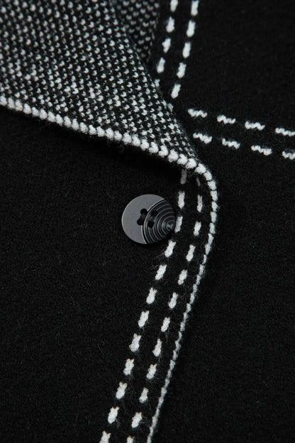 Black Contrast Trim Knit Cardigan Women UK