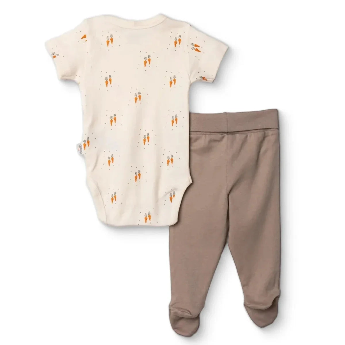 Bebetto Boys Bodysuit & Footed Bottom Set Animal Print Snap Fastening Baby Carrot Crew Neck Full Len - Brown
