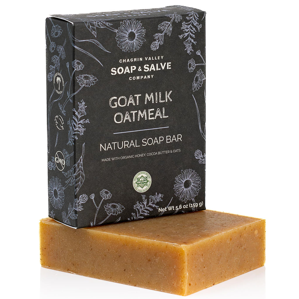 Chagrin Valley Goat Milk Oatmeal Soap Bar – Organic, Unscented, 5.6 oz
