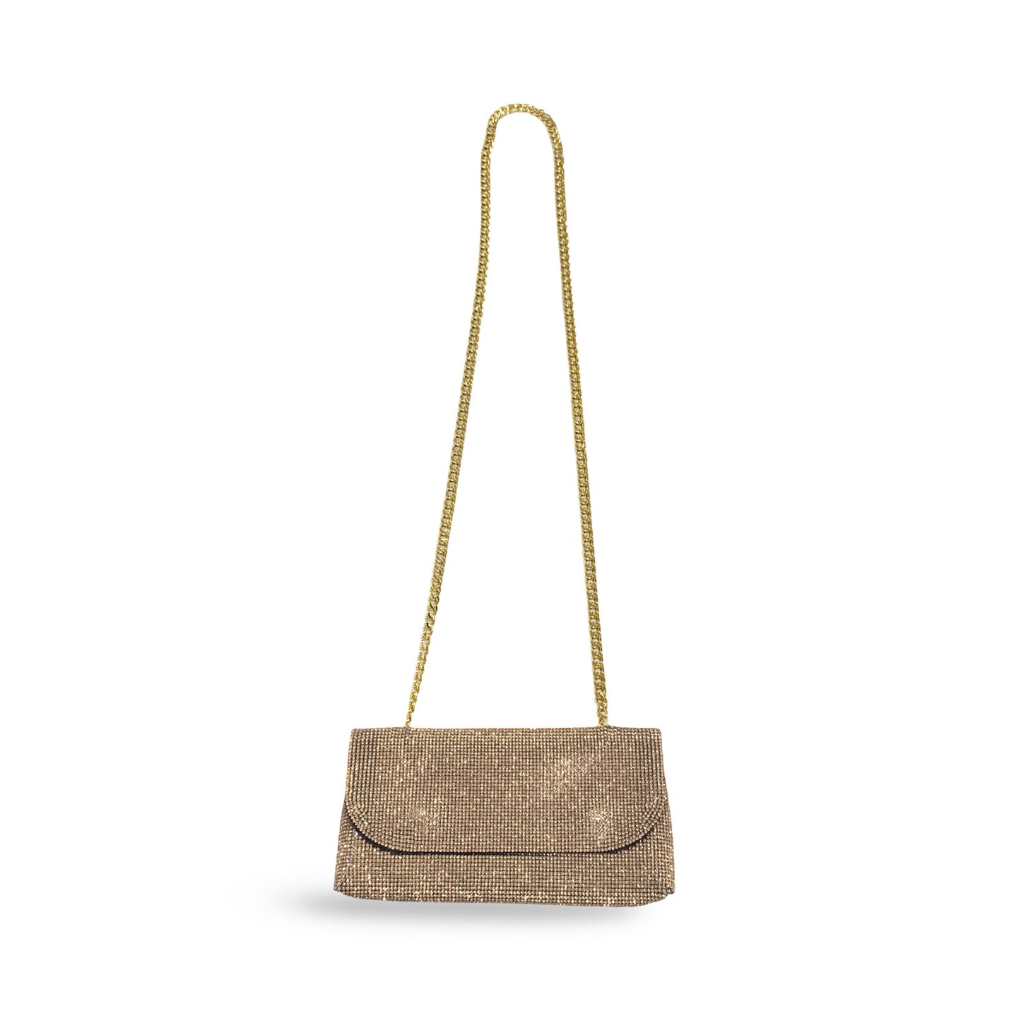 Caprilite Small Crossbody Bag Sparkly Crystal Clutch Fold Handbag Gold Chaampagne