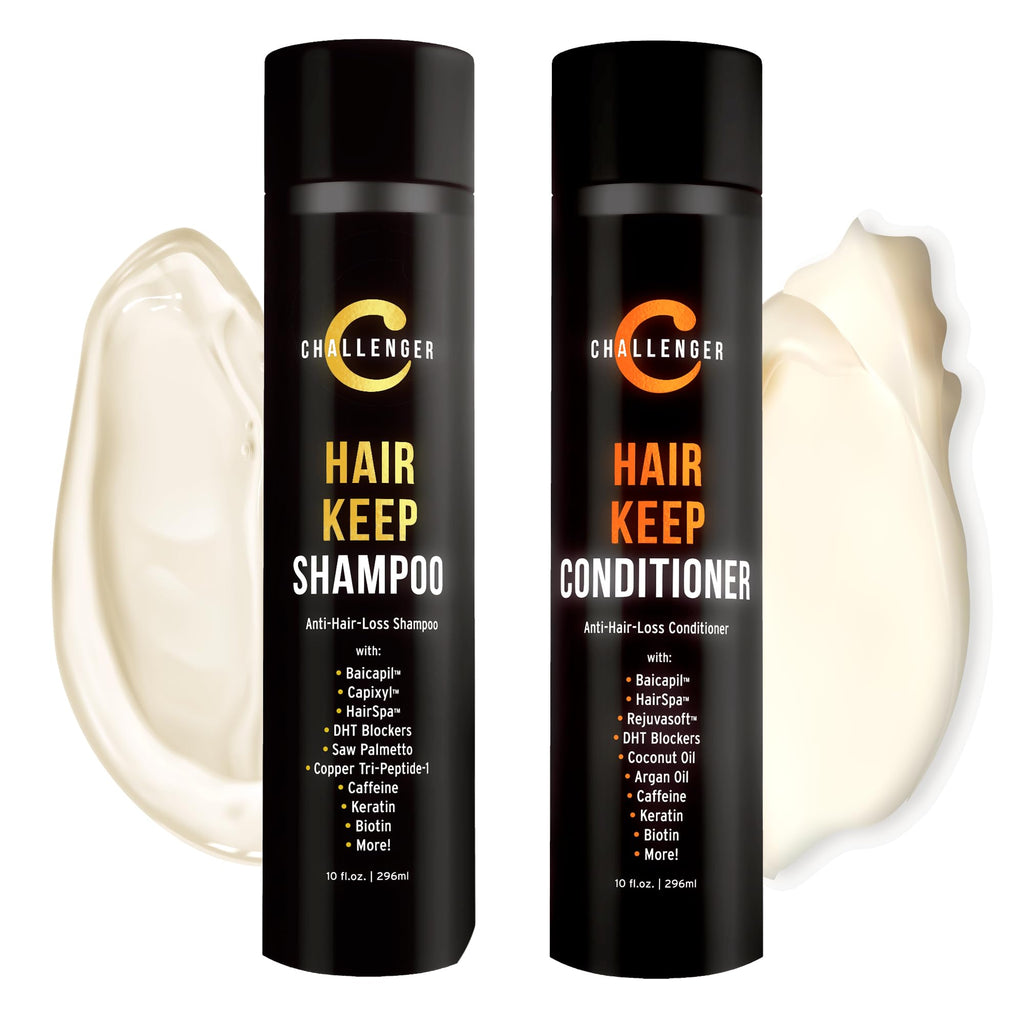 Challenger Men's Hair Keep Shampoo & Conditioner - 2x10oz Duo with Baicapil & DHT Blockers