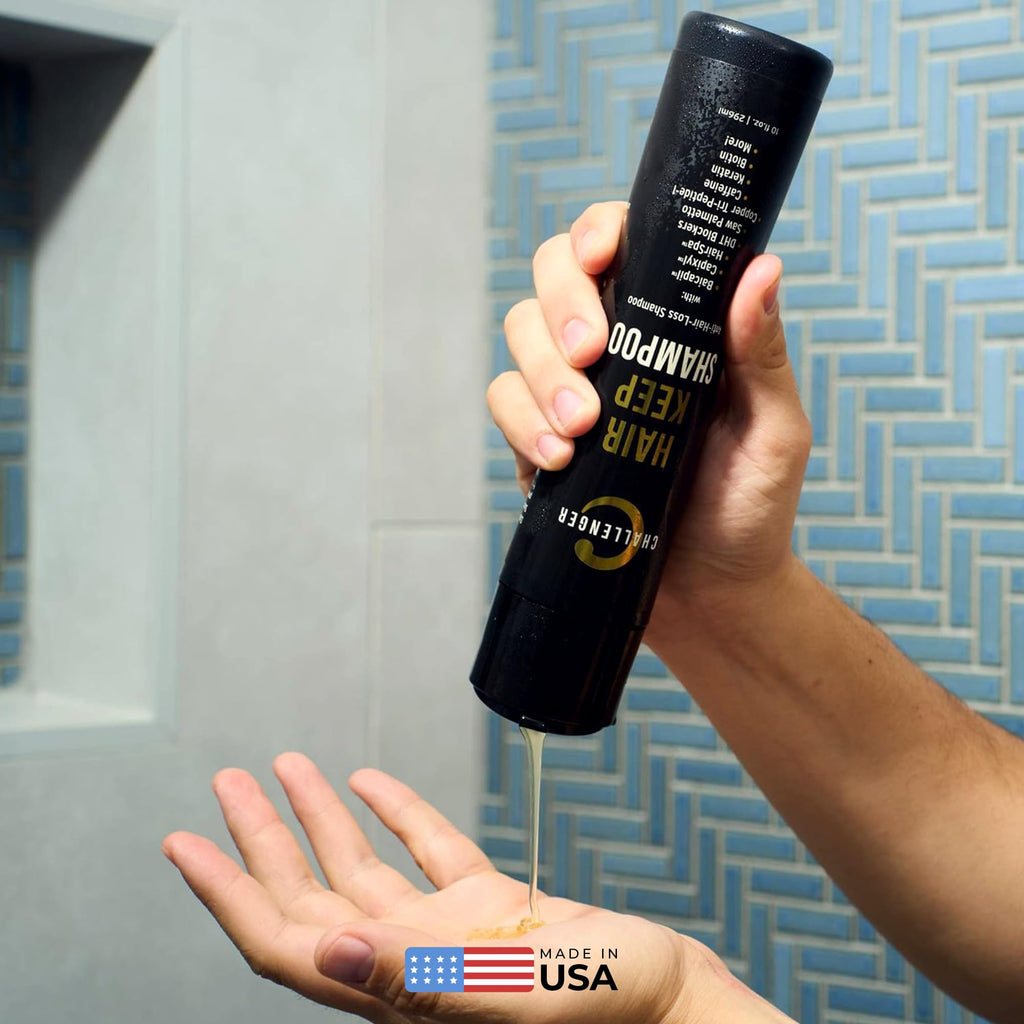 Challenger Men's Hair Keep Shampoo – DHT-Blocking Growth Formula with Baicapil, Capixyl & HairSpa (2-Month Supply)