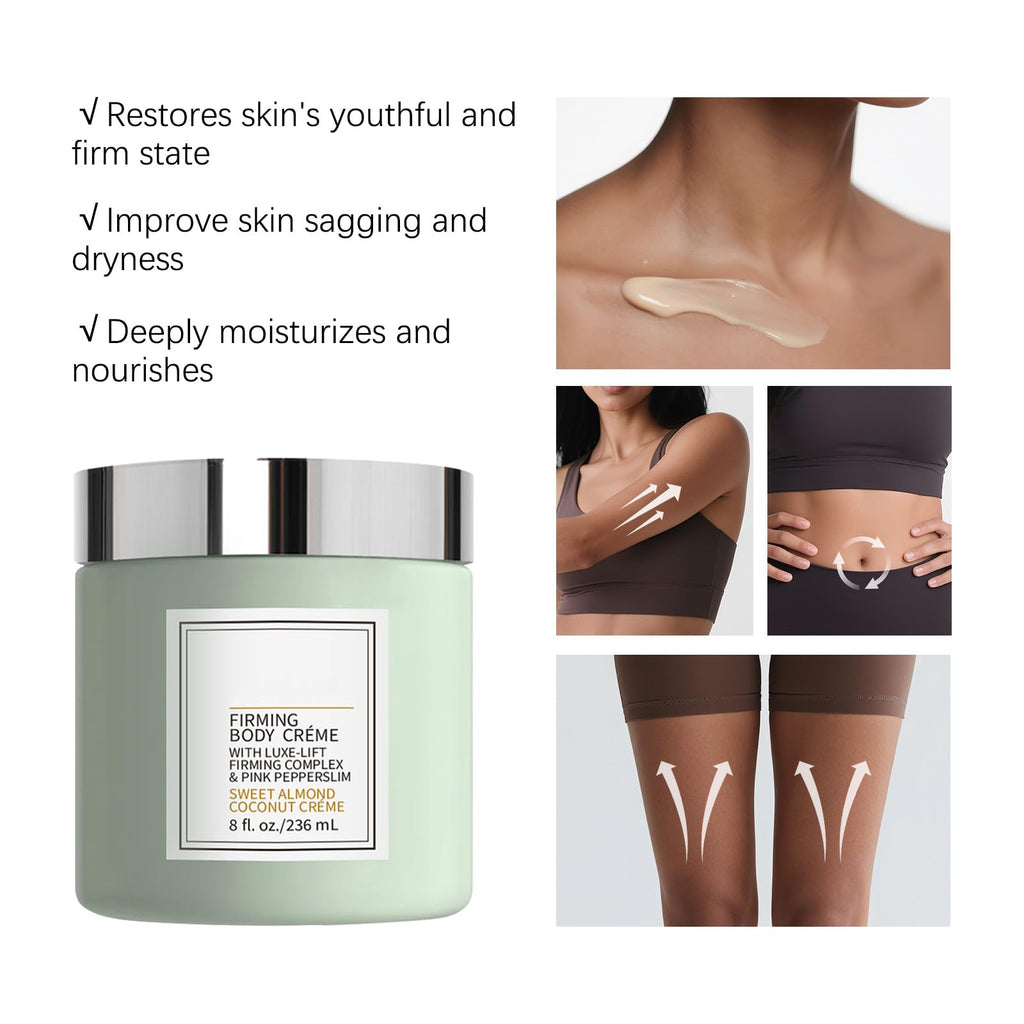 Champagne Moisturizing Firming Body Creme – Hydration & Tightening, Coconut Scent, 8 oz
