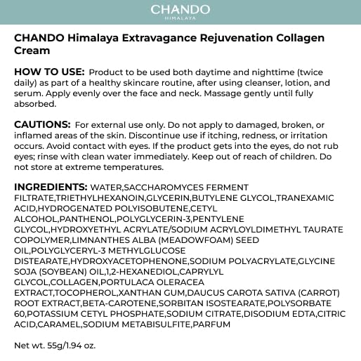 CHANDO HIMALAYA Extravagance Rejuvenation Collagen Cream (55g) – Collagen-Boosting Anti-Aging Moisturizer