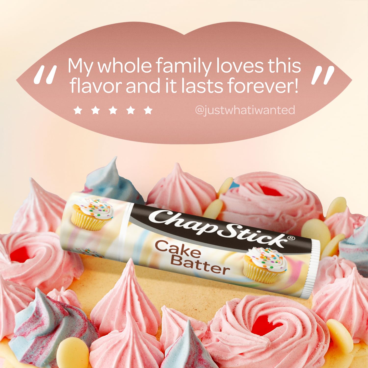 ChapStick Cake Batter Lip Balm Bulk 12-Pack – Sweet Moisturizing 0.15 oz