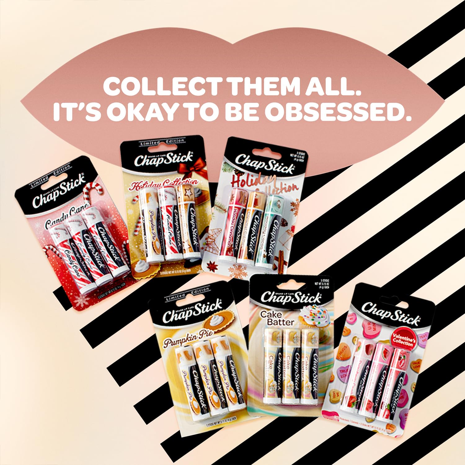ChapStick Cake Batter Lip Balm Bulk 12-Pack – Sweet Moisturizing 0.15 oz