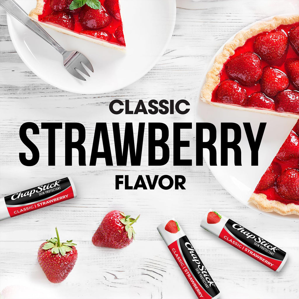 ChapStick Bulk Classic Strawberry Lip Balm – 24 Tubes, 0.15 oz Each | Tinted Moisturizer