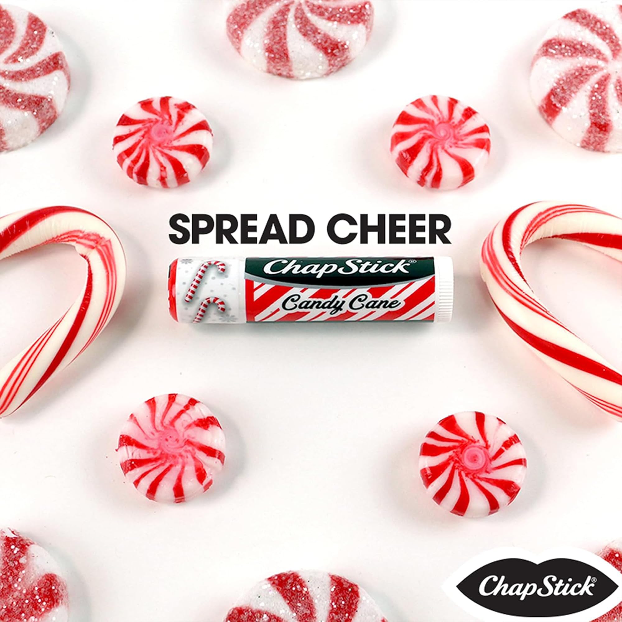 ChapStick Candy Cane Lip Balm Bulk — 36-Count (12 Packs of 3) | Fresh Mint Lip Moisturizer