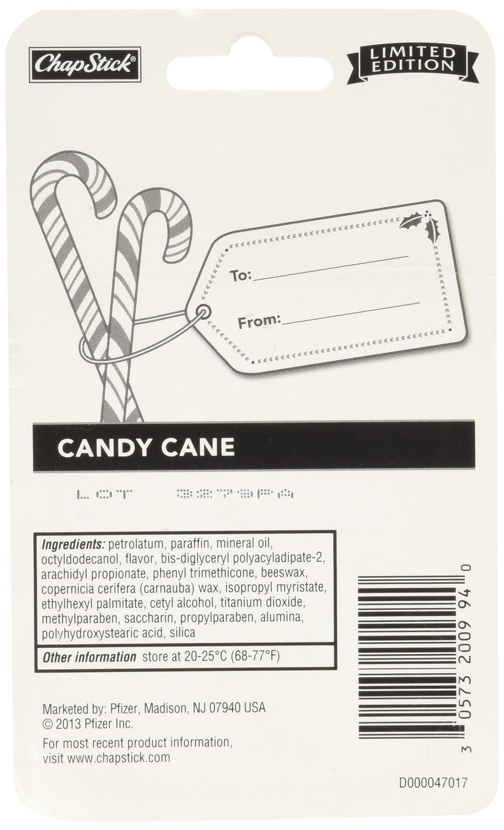 ChapStick Limited Edition Candy Cane Lip Balm – Pack of 3