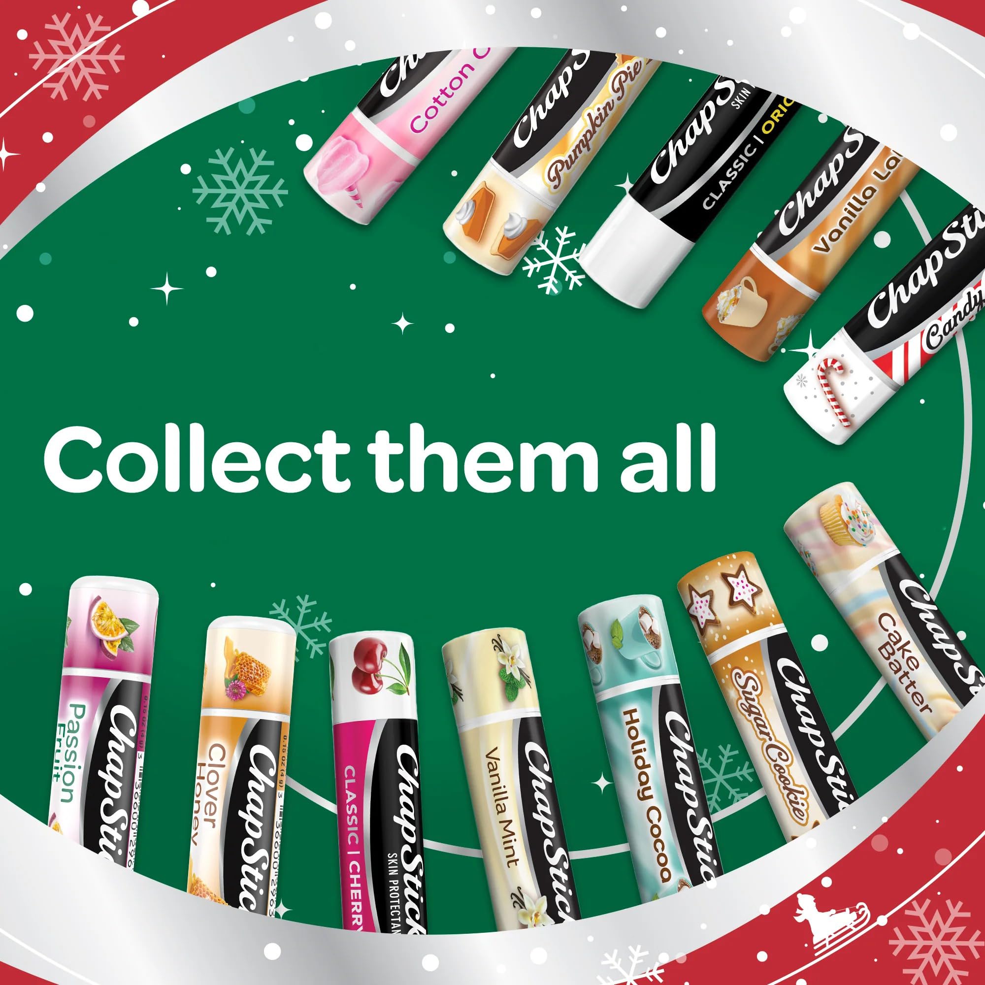 ChapStick Candy Cane Lip Balm Bulk — 36-Count (12 Packs of 3) | Fresh Mint Lip Moisturizer