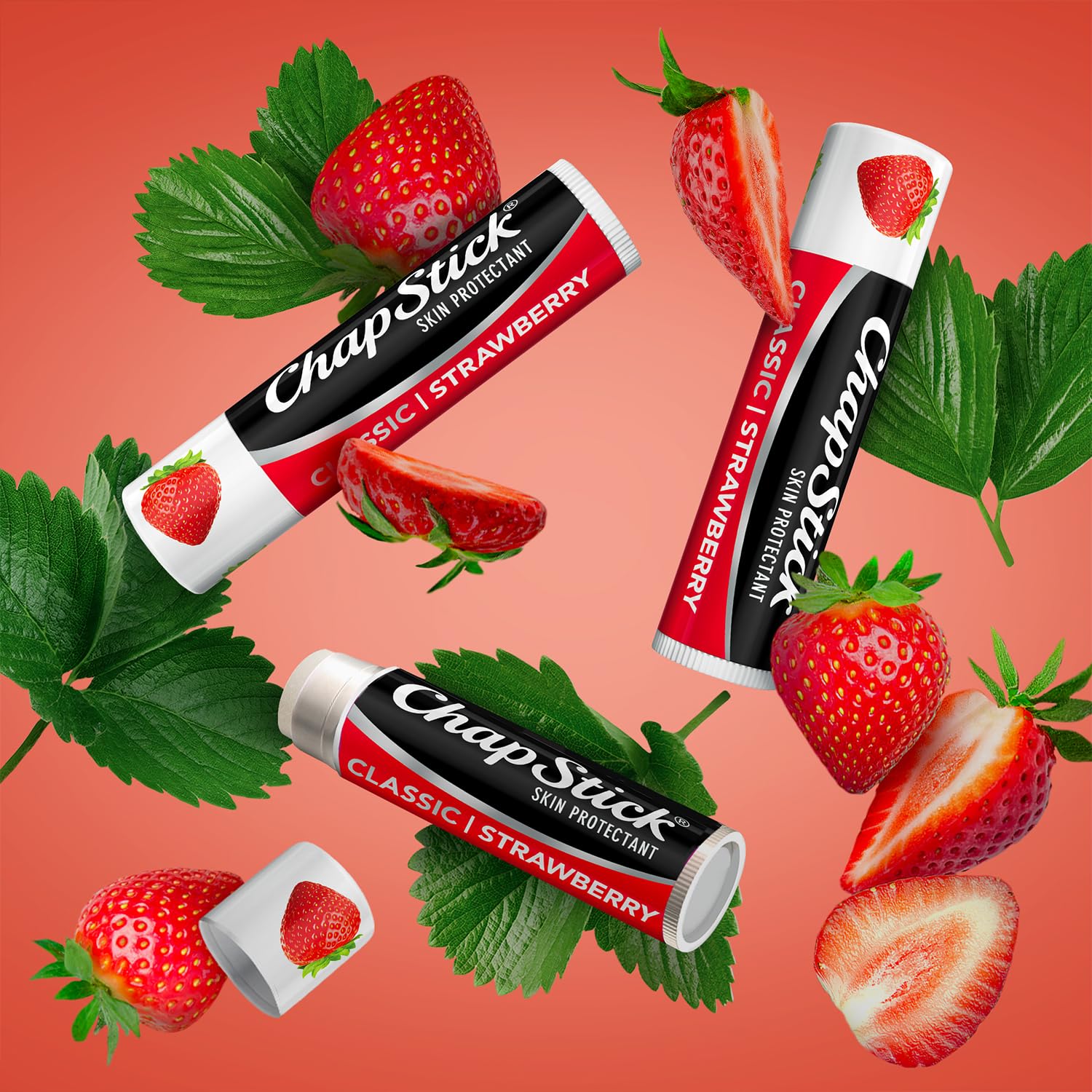 ChapStick Bulk Classic Strawberry Lip Balm – 24 Tubes, 0.15 oz Each | Tinted Moisturizer