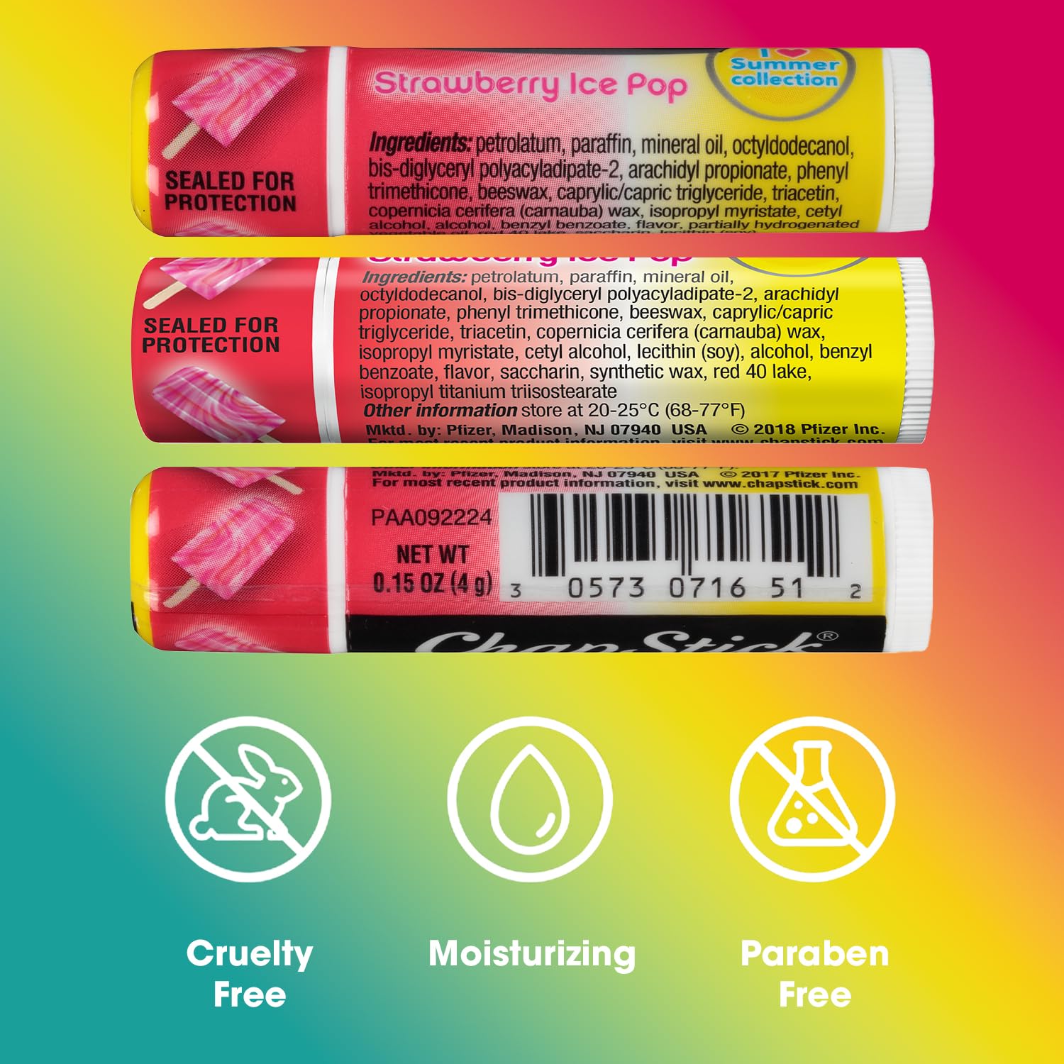 ChapStick Lip Moisturizer Strawberry Ice Pop – 12-Pack Limited Edition Lip Balm