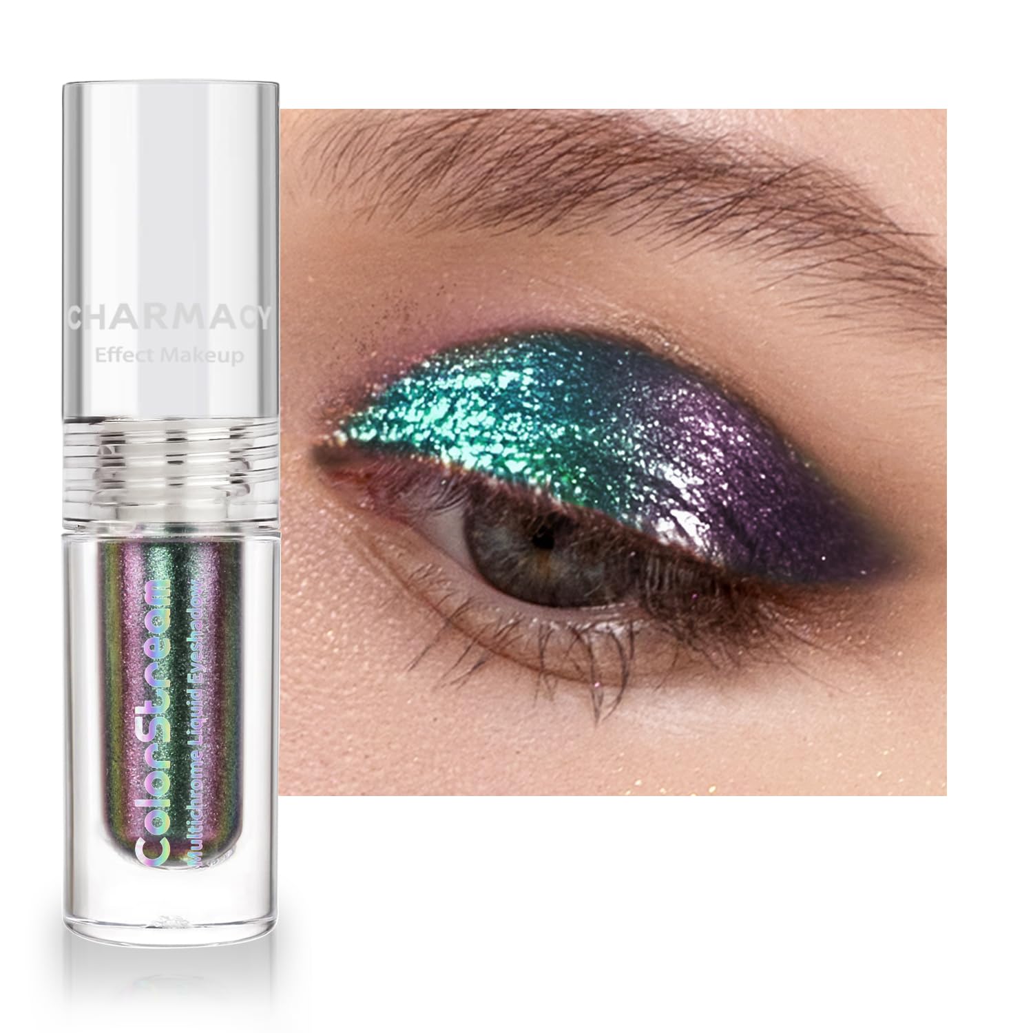 CHARMACY Liquid Duochrome Eyeshadow – Multi-Dimensional Glitter, Quick-Dry, 1.6g (#20)