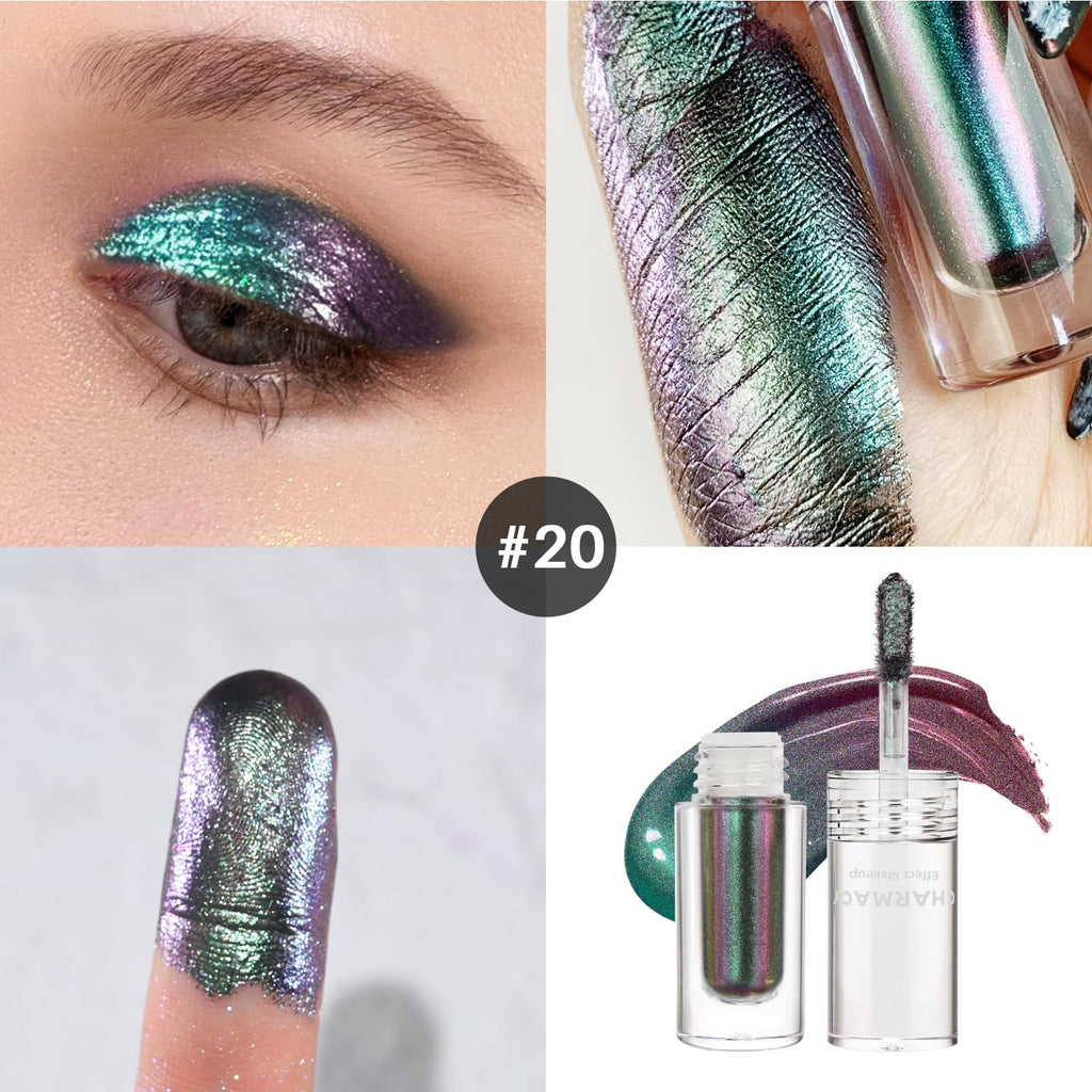 CHARMACY Liquid Duochrome Eyeshadow – Multi-Dimensional Glitter, Quick-Dry, 1.6g (#20)