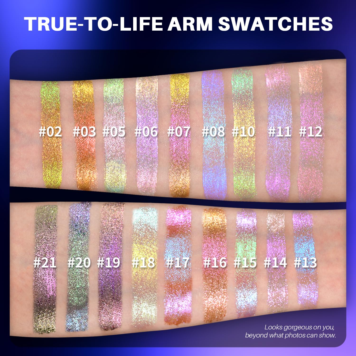 CHARMACY Liquid Duochrome Eyeshadow – Multi-Dimensional Glitter, Quick-Dry, 1.6g (#20)