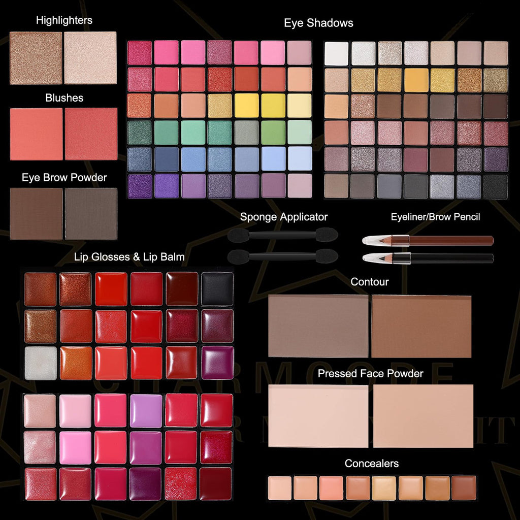 CHARMCODE Full Makeup Kit – All-in-One Cosmetic Set for Women (84 Eyeshadows, 36 Lip Colors)