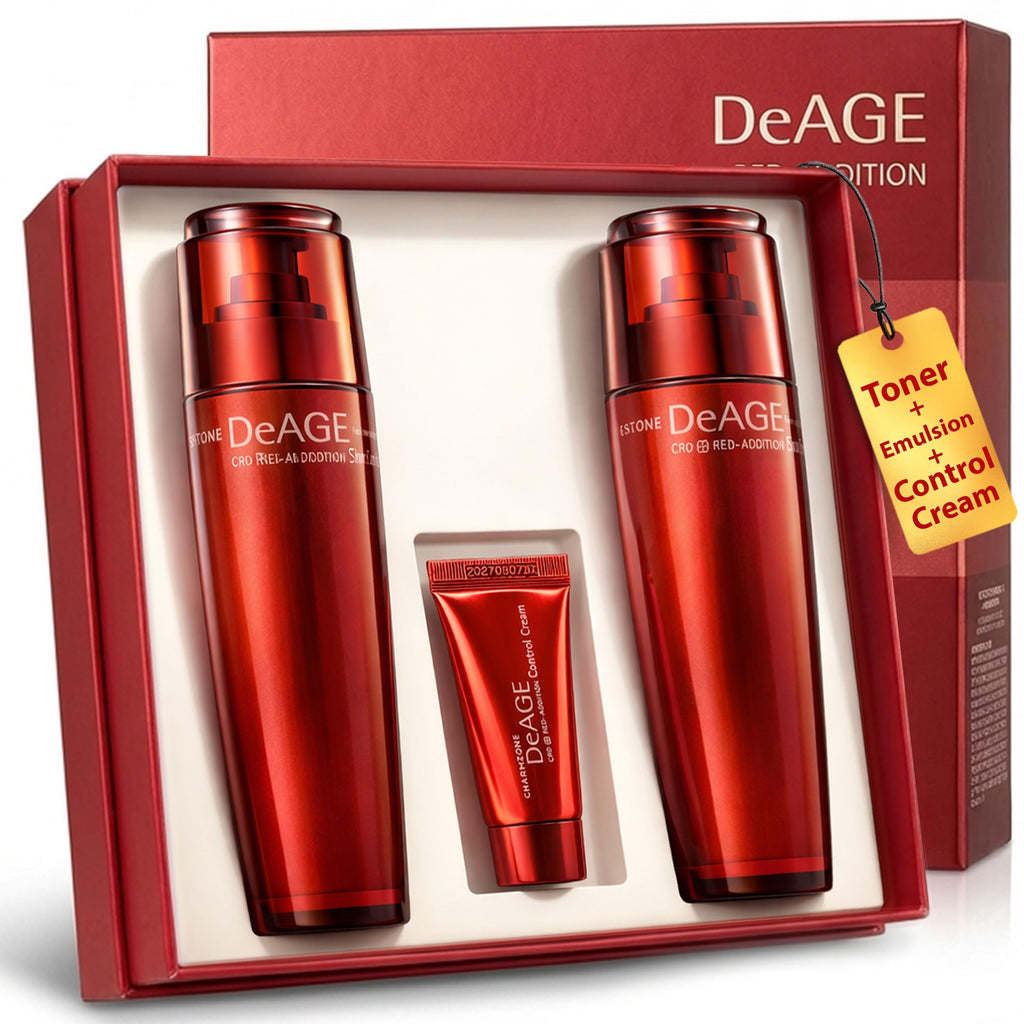CHARMZONE Red Addition Skincare Set – Anti-Aging Toner & Emulsion with Red Wine & Pomegranate | Hydration & Radiance