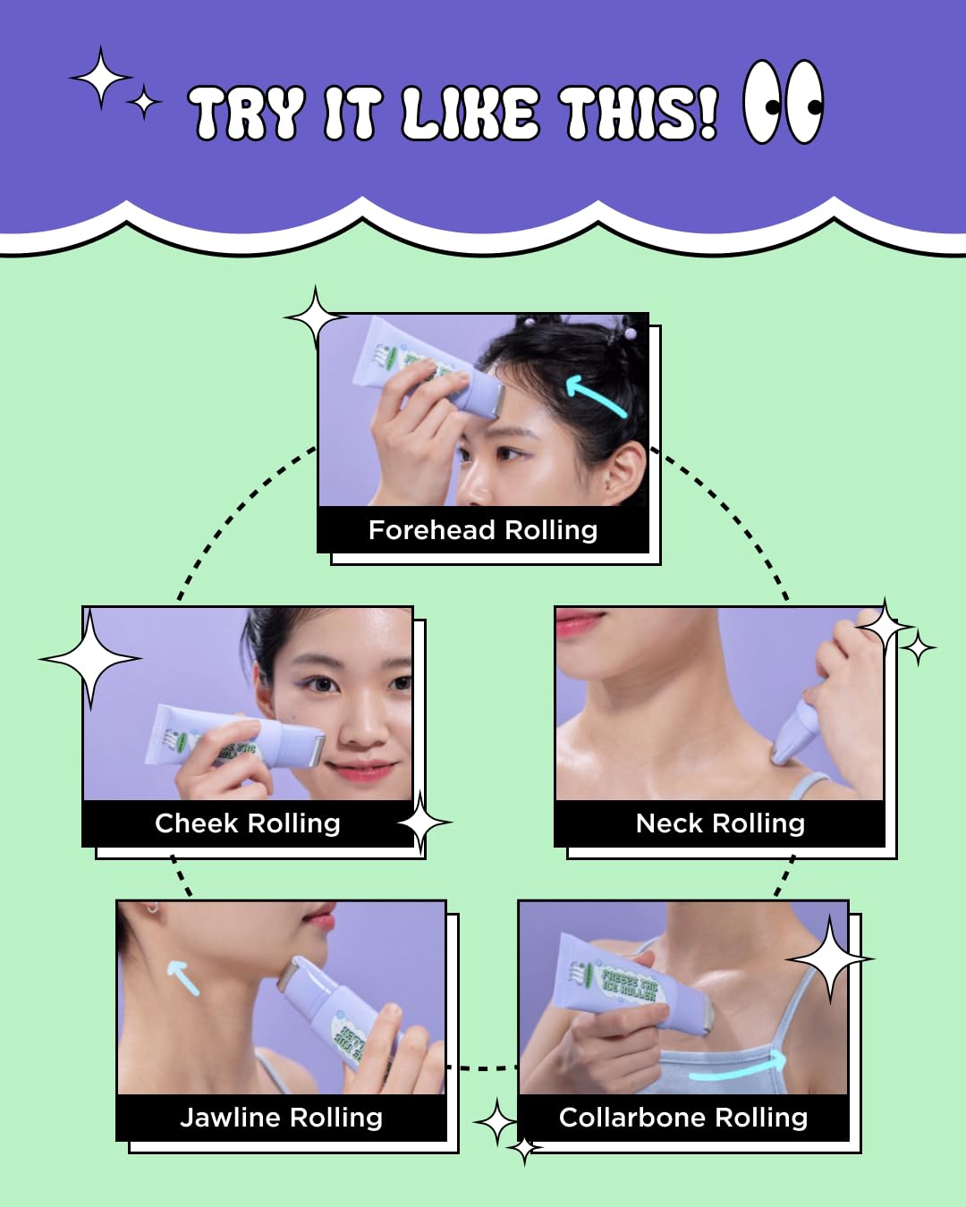CHASIN' RABBITS Freeze Tag Ice Roller – Cold Face Roller for Pore Tightening & Firming
